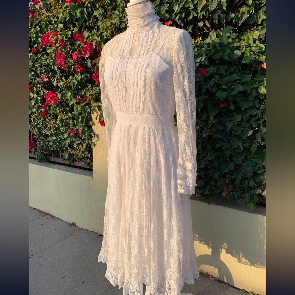 Vintage Prairie Wedding Dress, Boho Wedding Dress, Rustic, Cottagecore - Picture 2 of 10